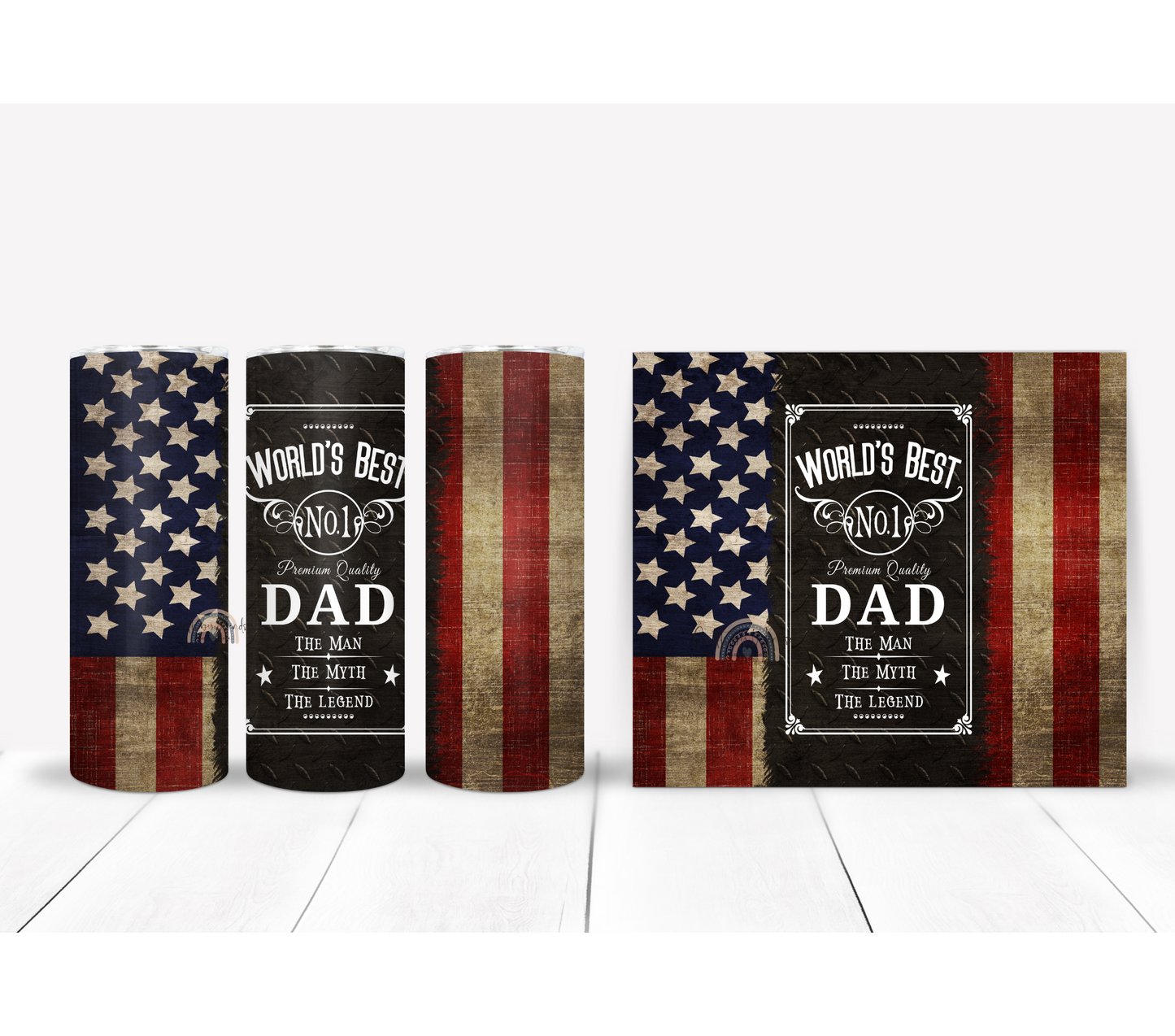 World's Best Dad American Flag