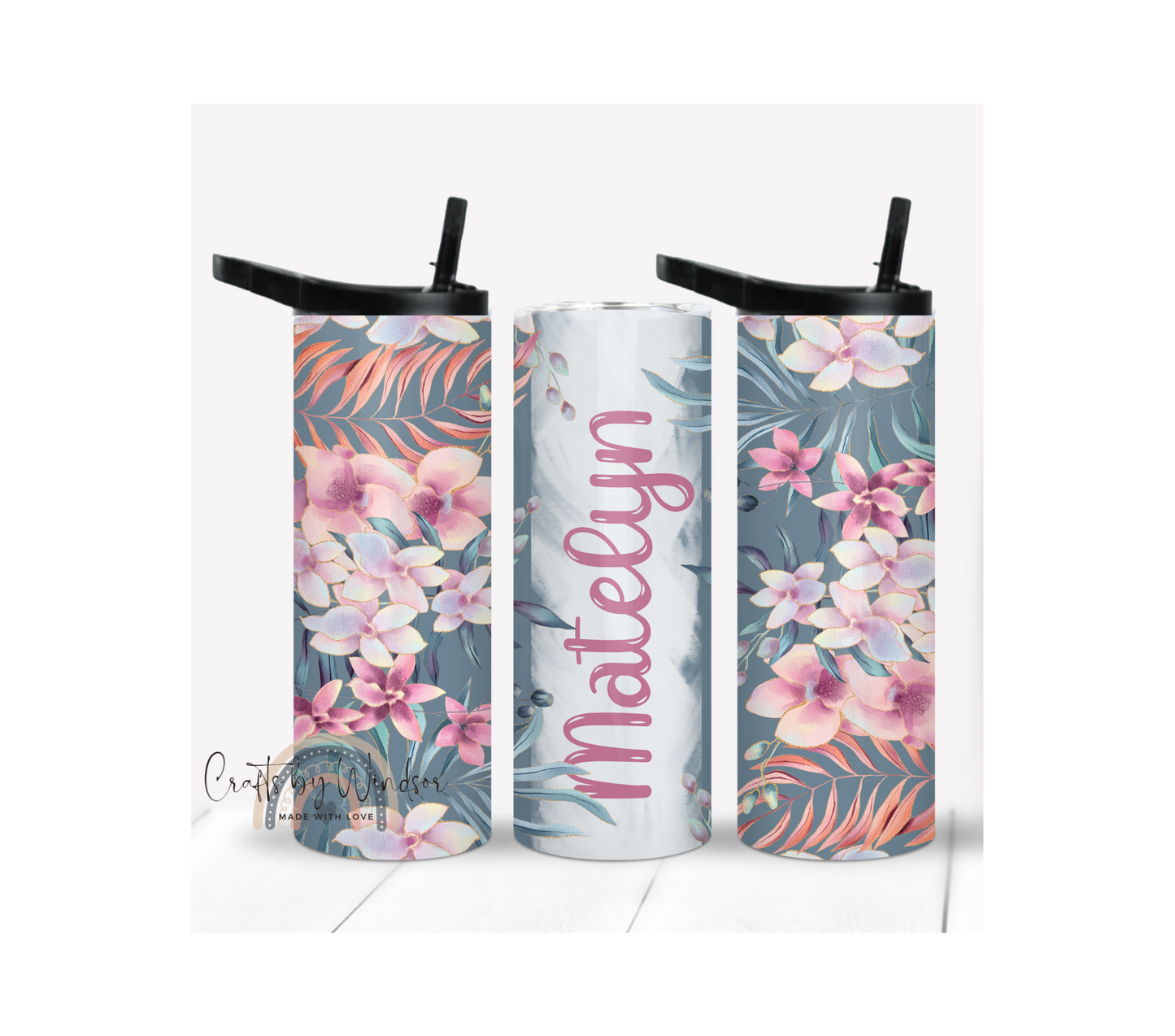 Personalized Flower Tumbler