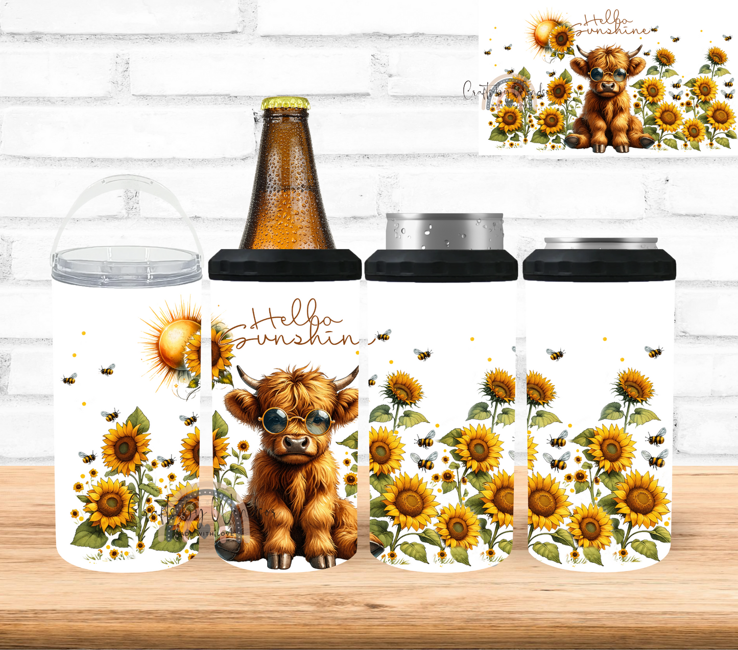 Hello Sunshine Baby Cow Can Cooler