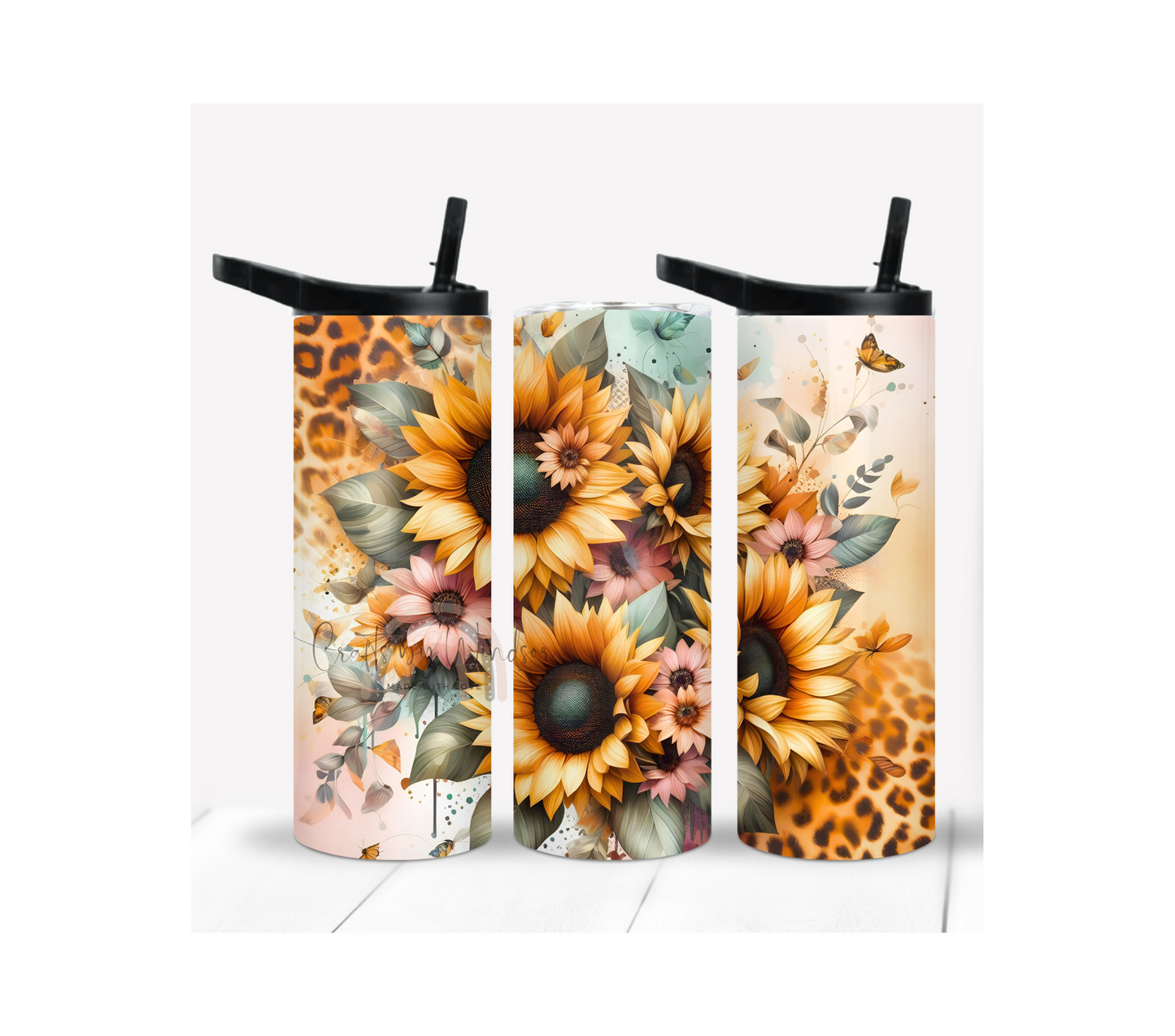 Sunflower and Cheetah Tumbler