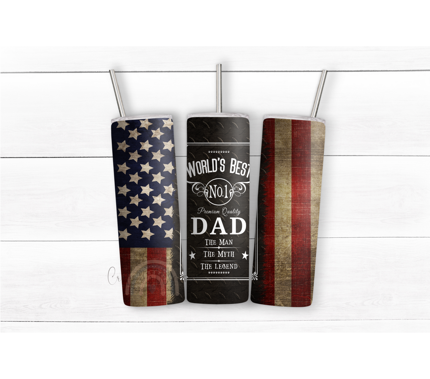 World's Best Dad American Flag