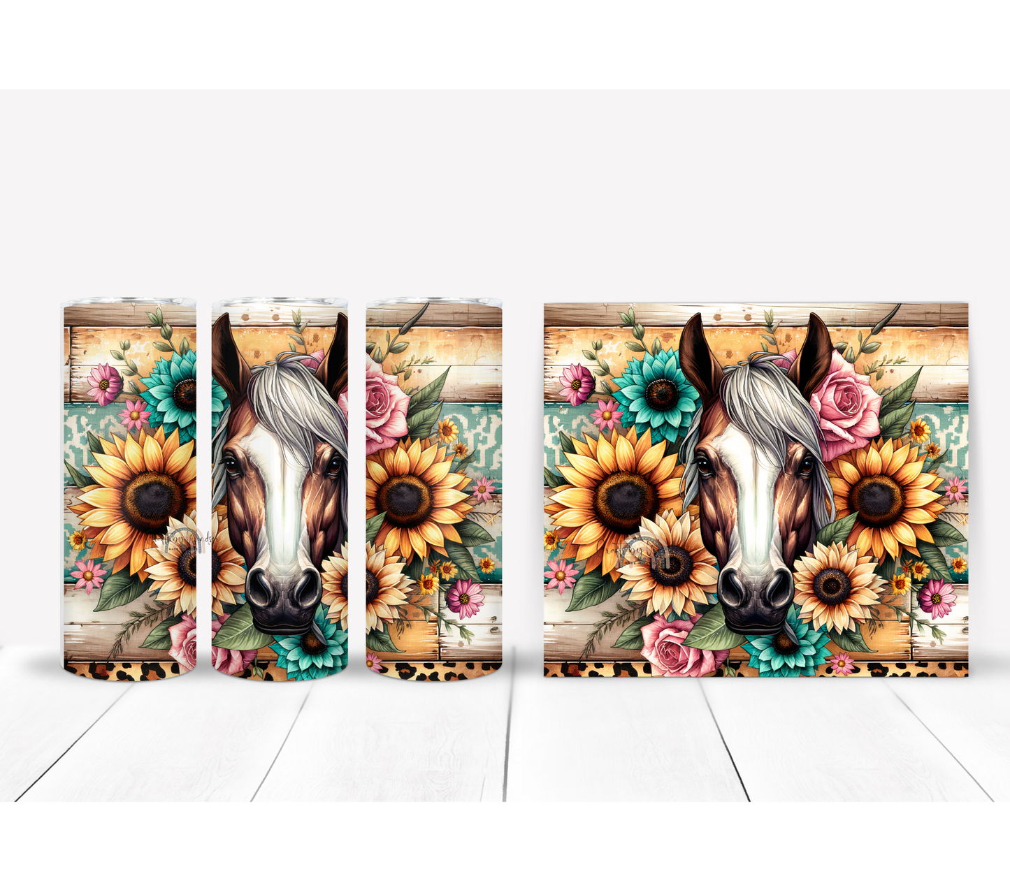 Horse and Sunflower Tumbler