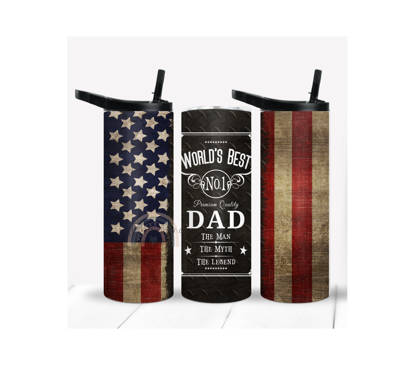 World's Best Dad American Flag