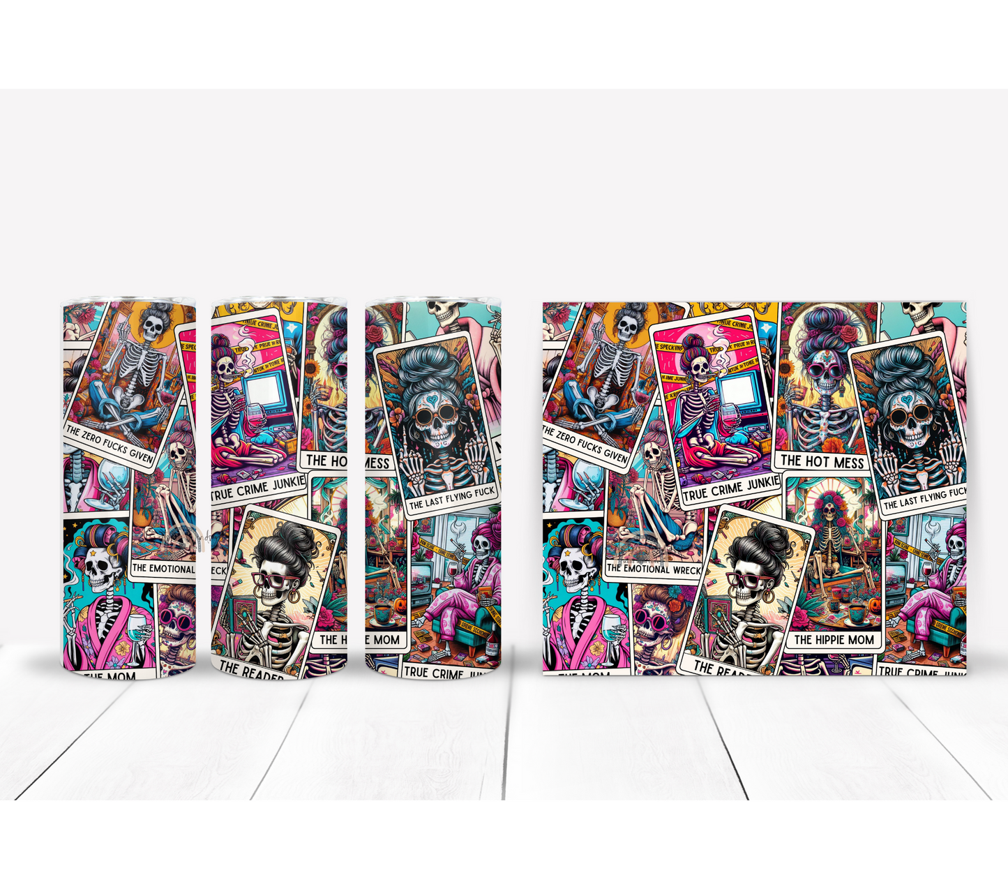 Skeleton Mom Tarot Cards Tumbler