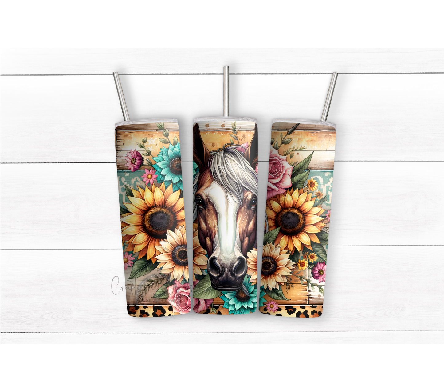 Horse and Sunflower Tumbler