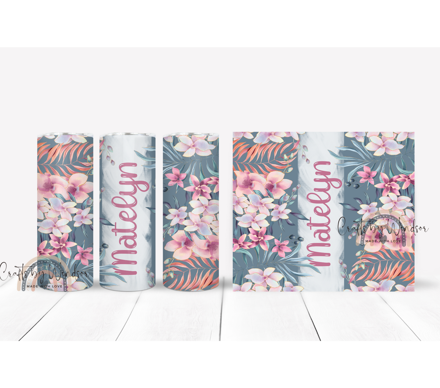 Personalized Flower Tumbler