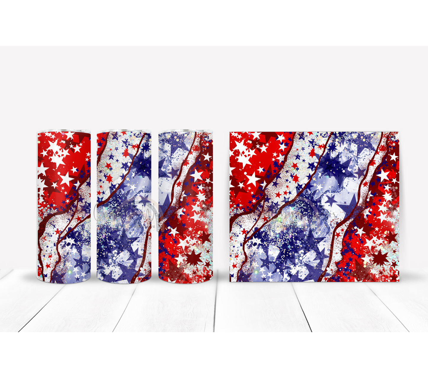 Red White and Blue Stars Tumbler