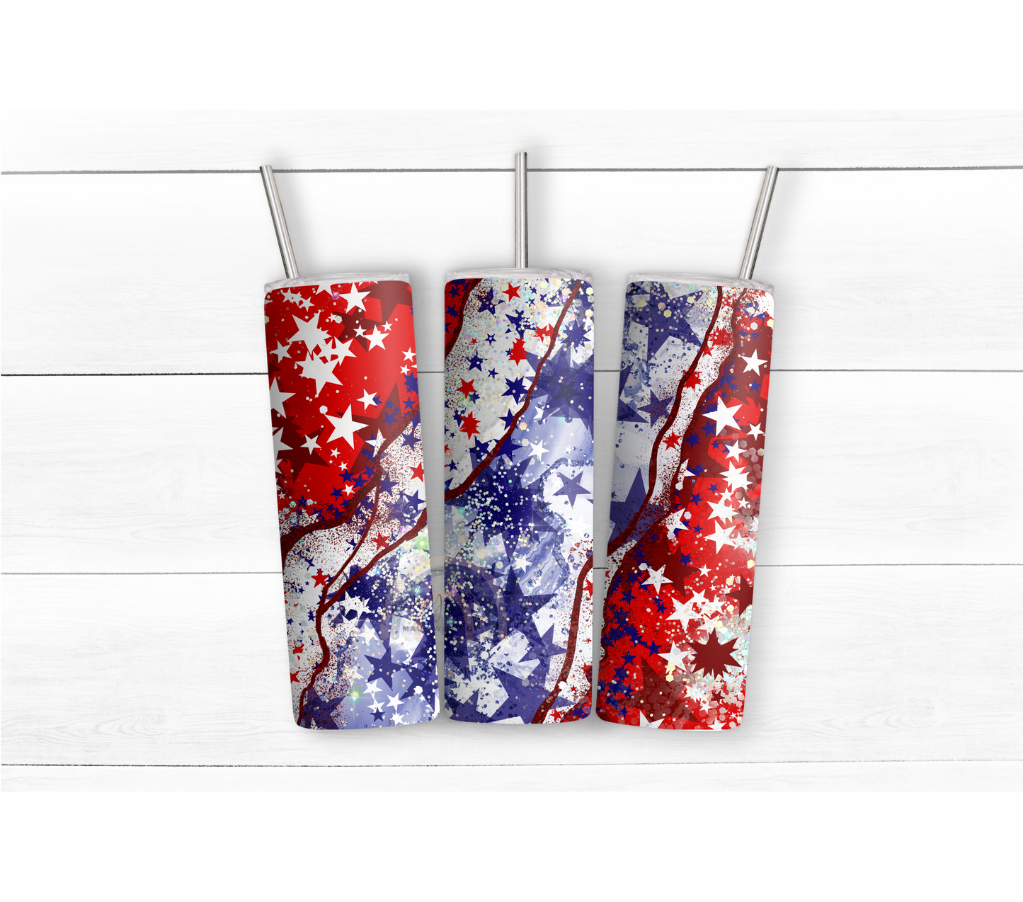 Red White and Blue Stars Tumbler