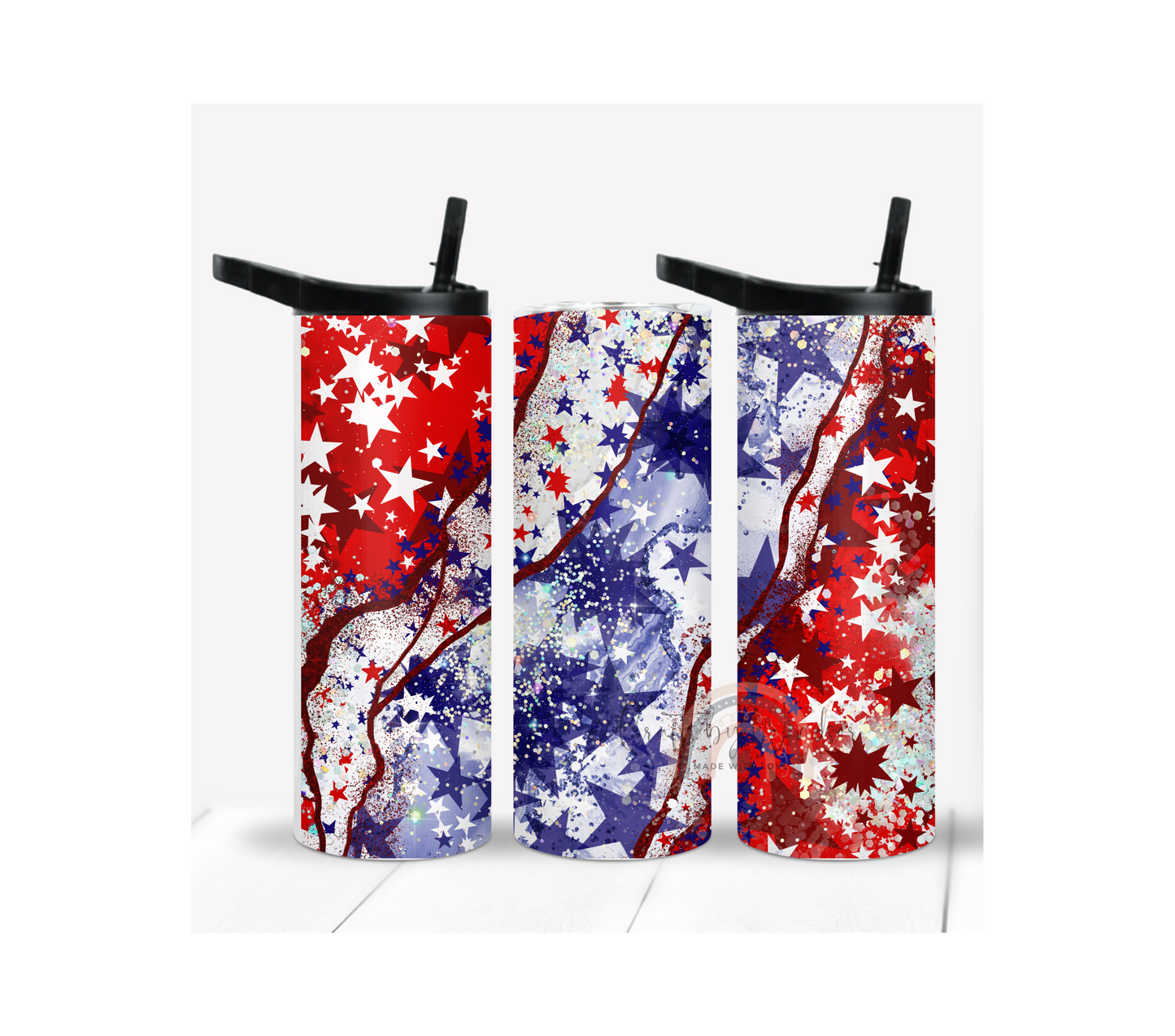 Red White and Blue Stars Tumbler