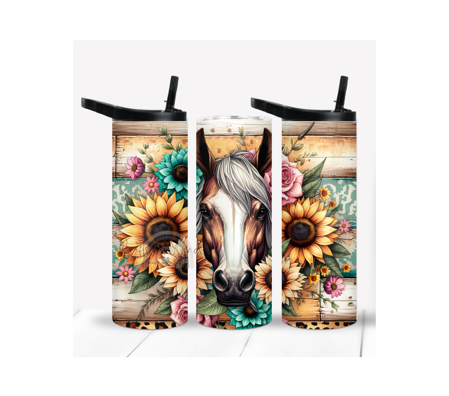 Horse and Sunflower Tumbler