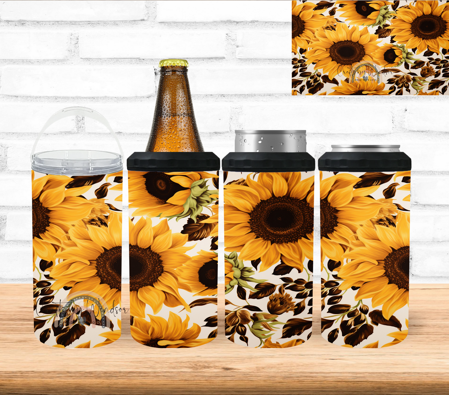 Sunflower 4 in 1 Can Cooler