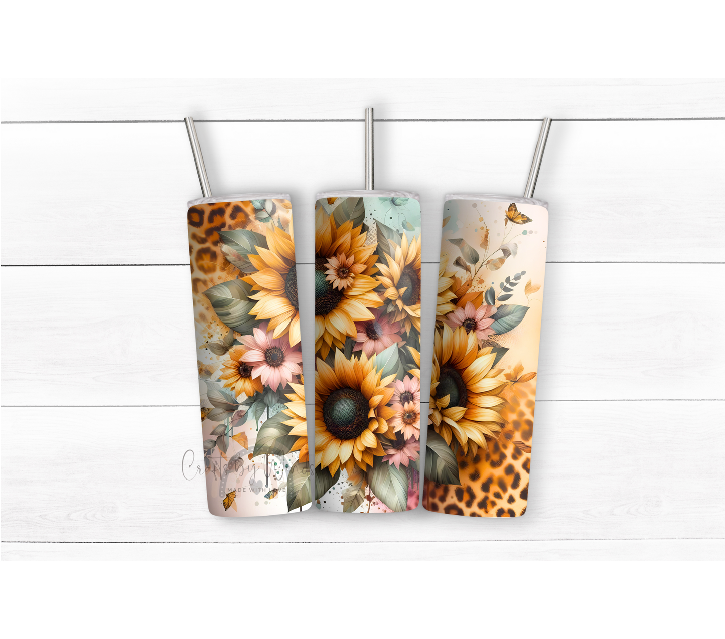 Sunflower and Cheetah Tumbler