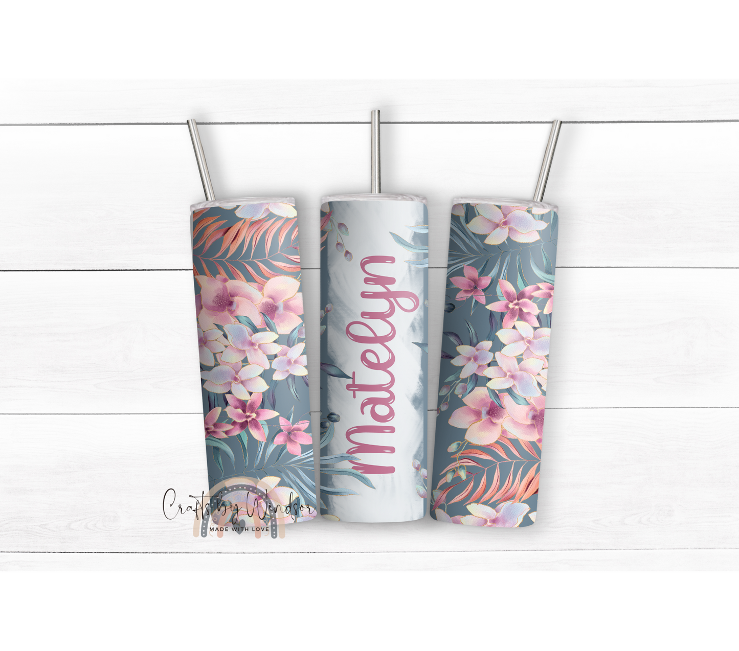 Personalized Flower Tumbler