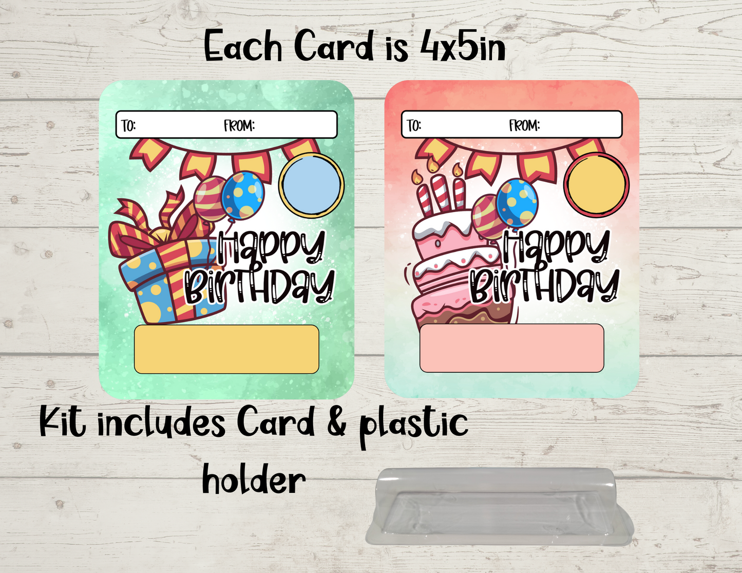 Green or Pink Birthday Card
