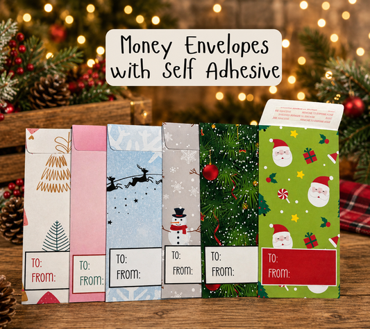 Christmas Money Envelopes, Self Adhesive Cash Gift Envelope, Holiday Money Holder for Kids, Teens & Adults