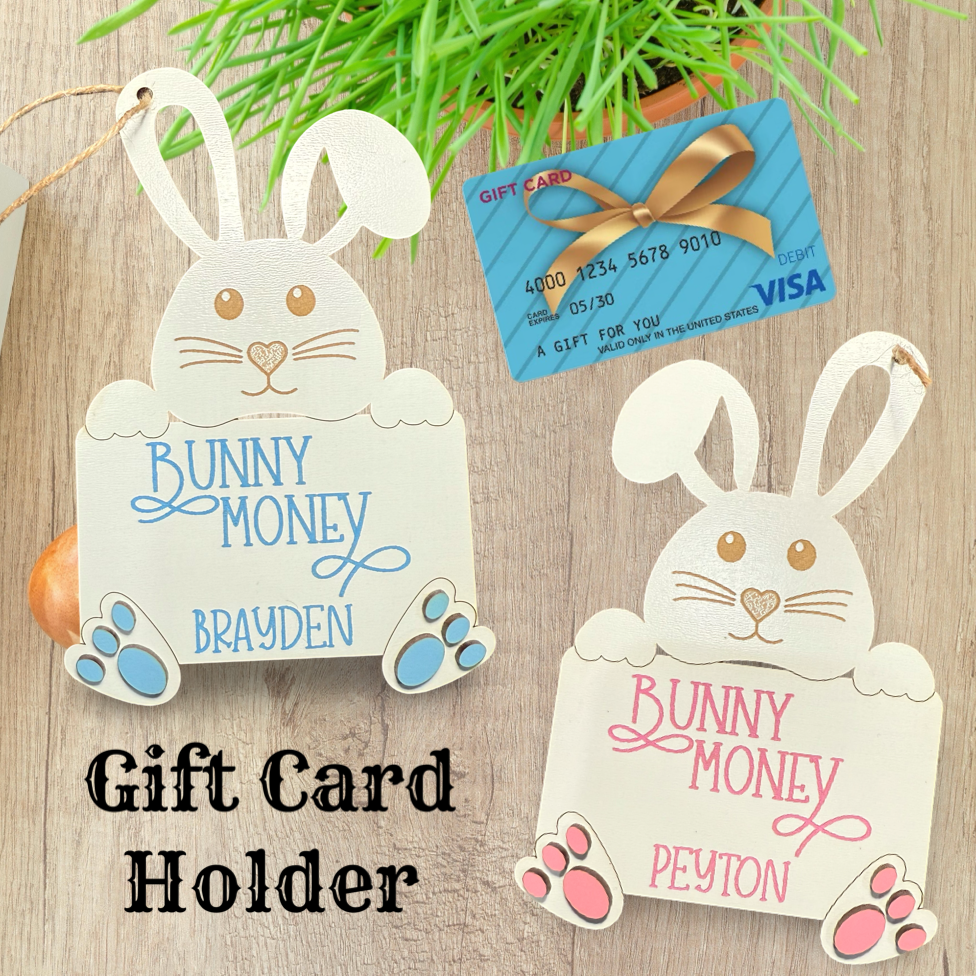 Personalized Easter Bunny Gift Card Holder