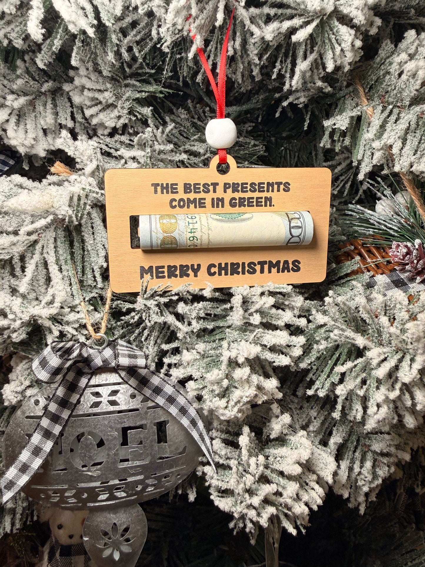 Best Presents Come in Green Money Ornament
