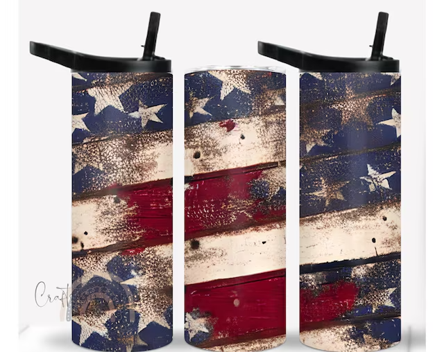 Distressed American Flag Tumbler