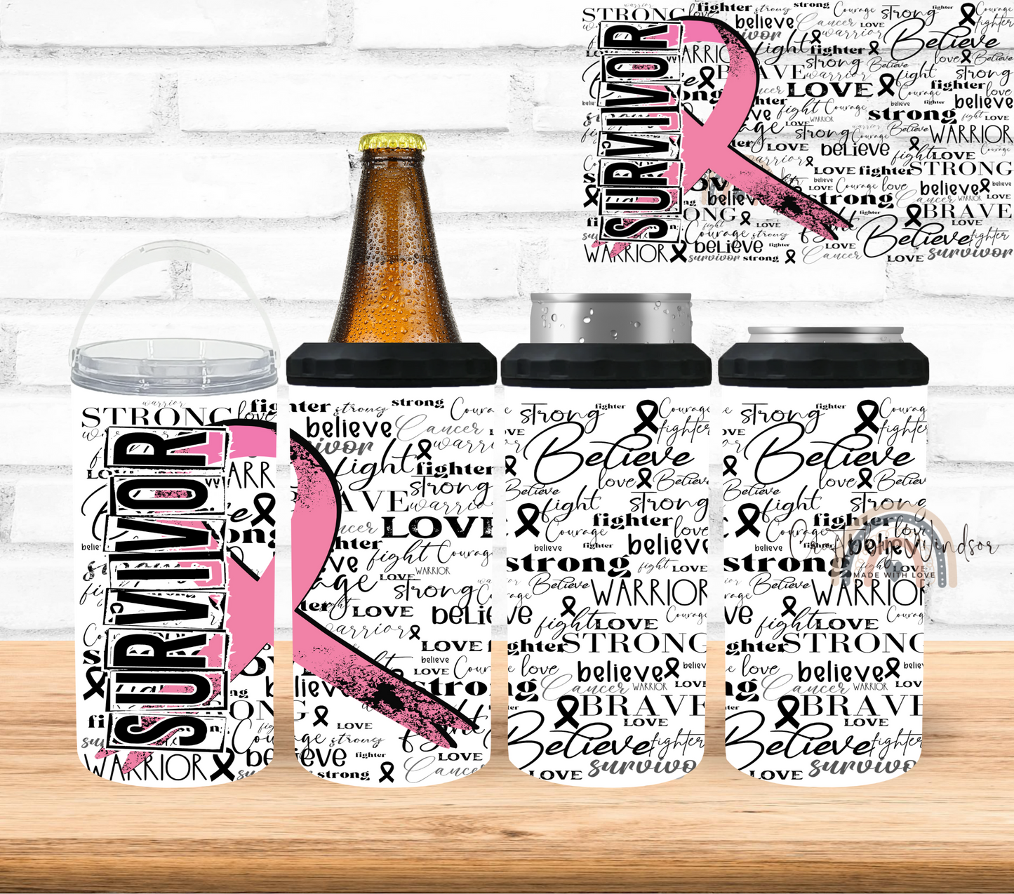 Breast Cancer 4 in 1 Can Cooler
