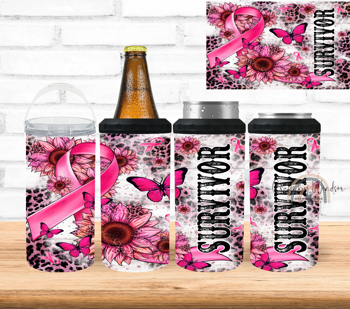 Breast Cancer Survivor 4 in 1 Can Cooler