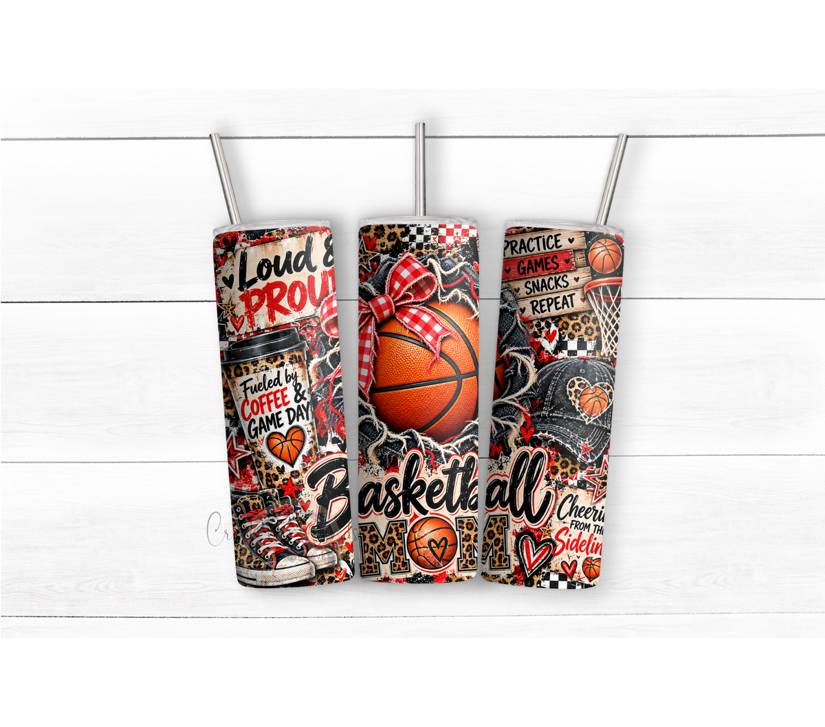 Basketball Mom 20oz Duo Lid Tumbler | Leopard Print Game Day Cup