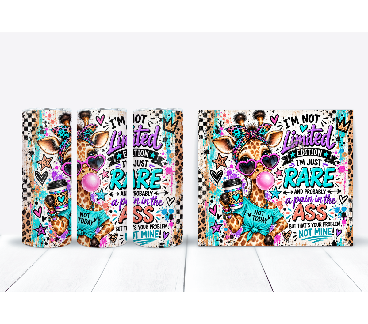 Funny Giraffe 20 oz Duo Lid Tumbler | “I’m Not Limited Edition, I’m Just Rare”