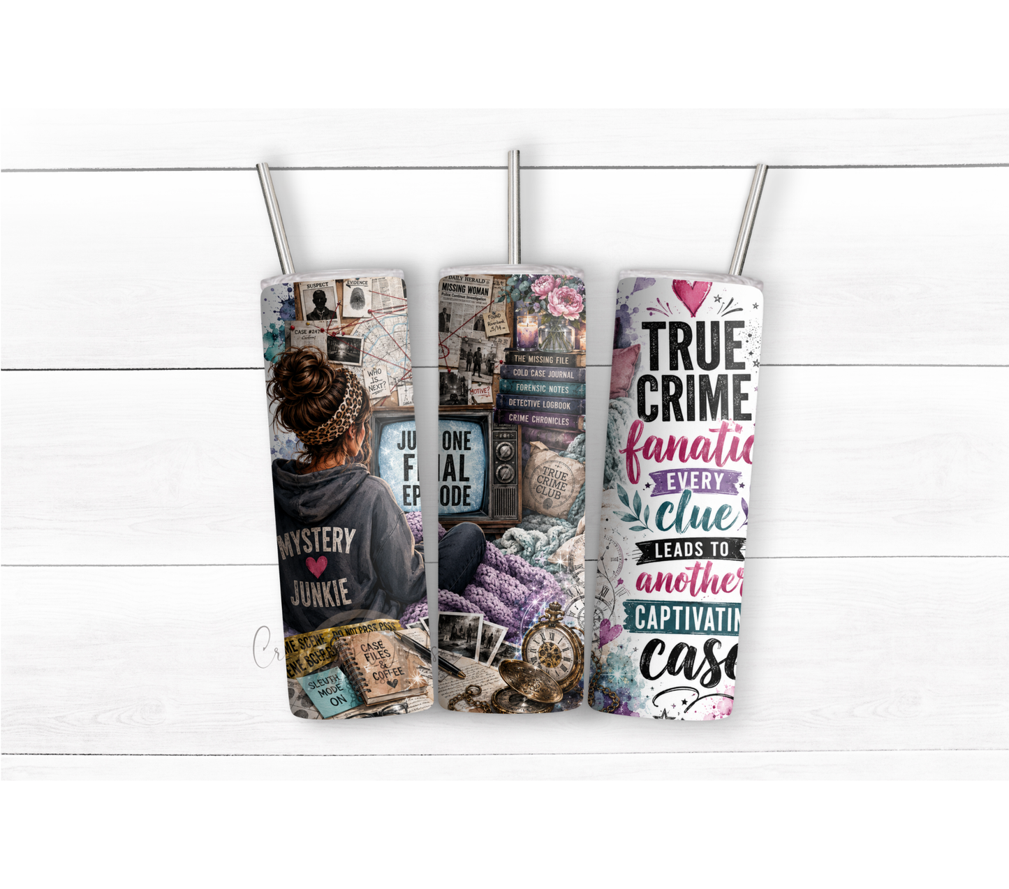 True Crime Fanatic 20oz Tumbler, Mystery Lover Detective Gift