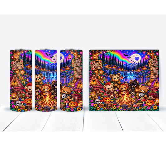 Spooky Camp 20oz Duo Lid Tumbler | Creepy Cute Bear Halloween Design