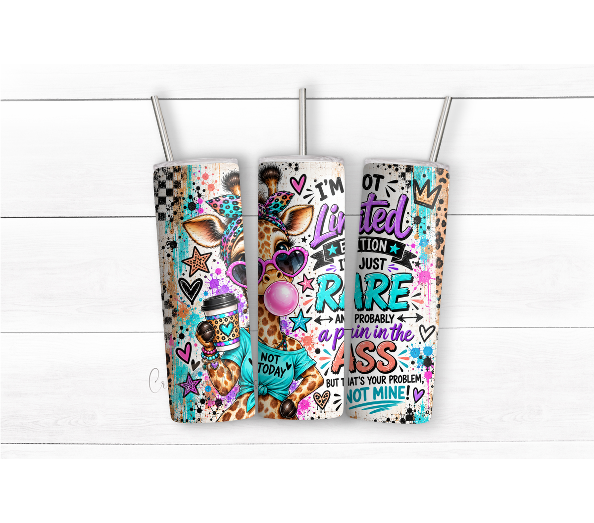 Funny Giraffe 20 oz Duo Lid Tumbler | “I’m Not Limited Edition, I’m Just Rare”
