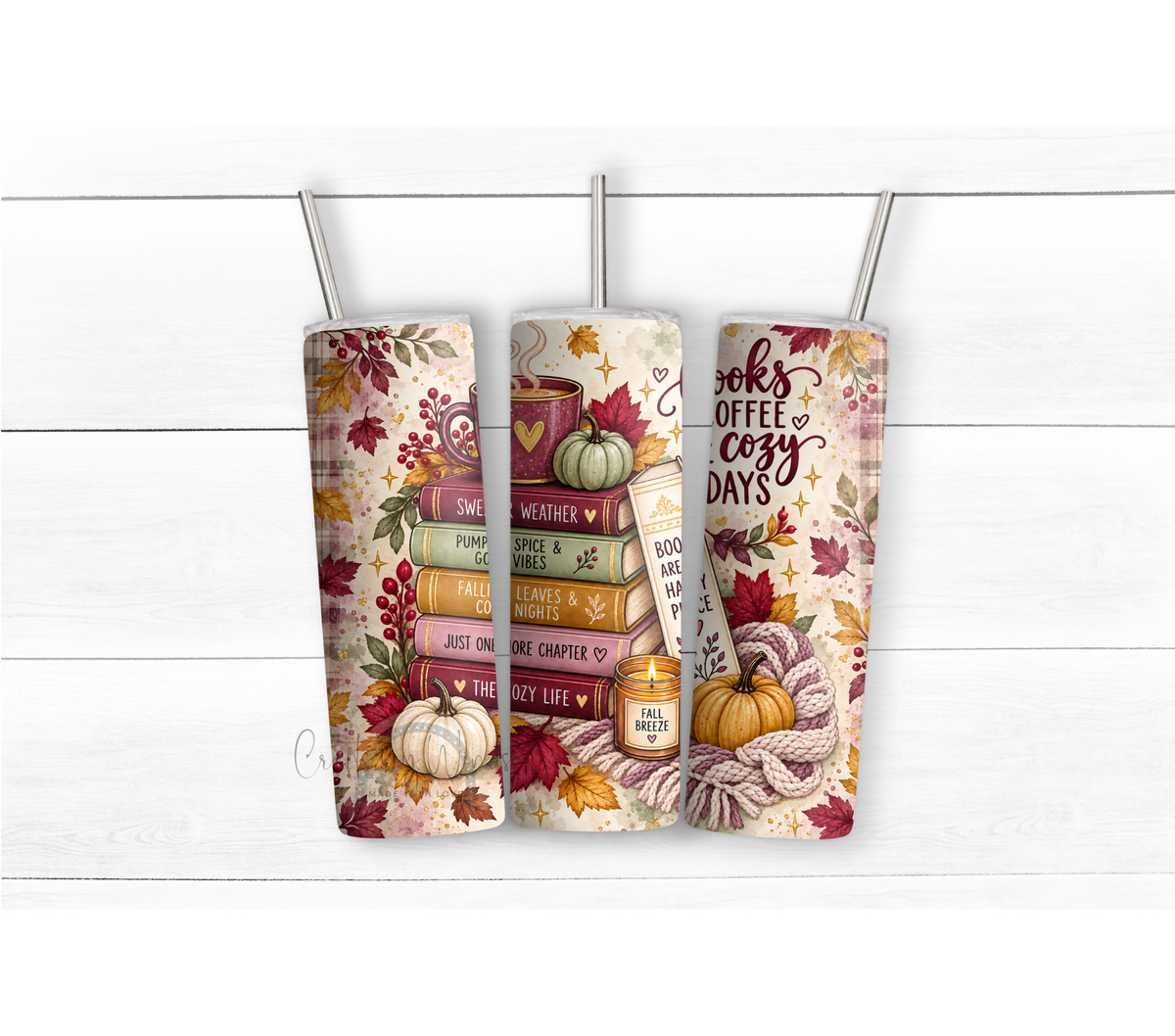 Fall Book Lover 20oz Tumbler | Books Coffee & Cozy Days
