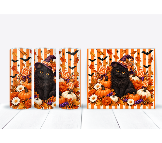 Halloween Black Cat Witch 20 oz Duo Lid Tumbler