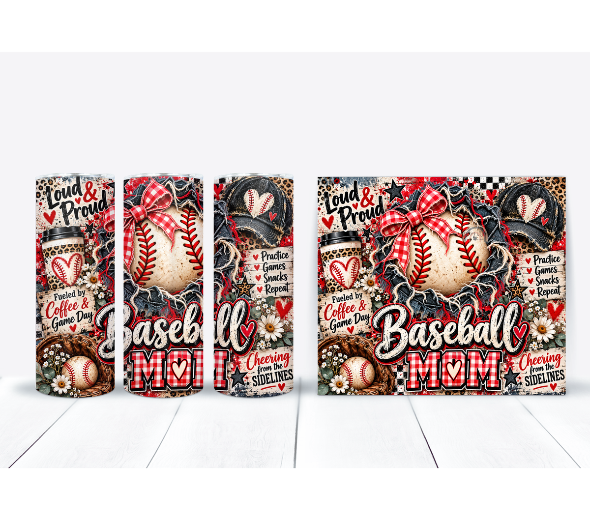Baseball Mom 20oz Duo Lid Tumbler | Leopard Print Game Day Cup