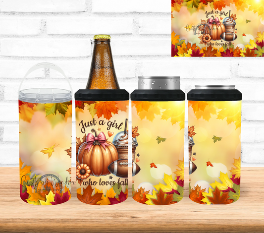 Just a Girl That Loves Fall 4 in 1 Can Cooler