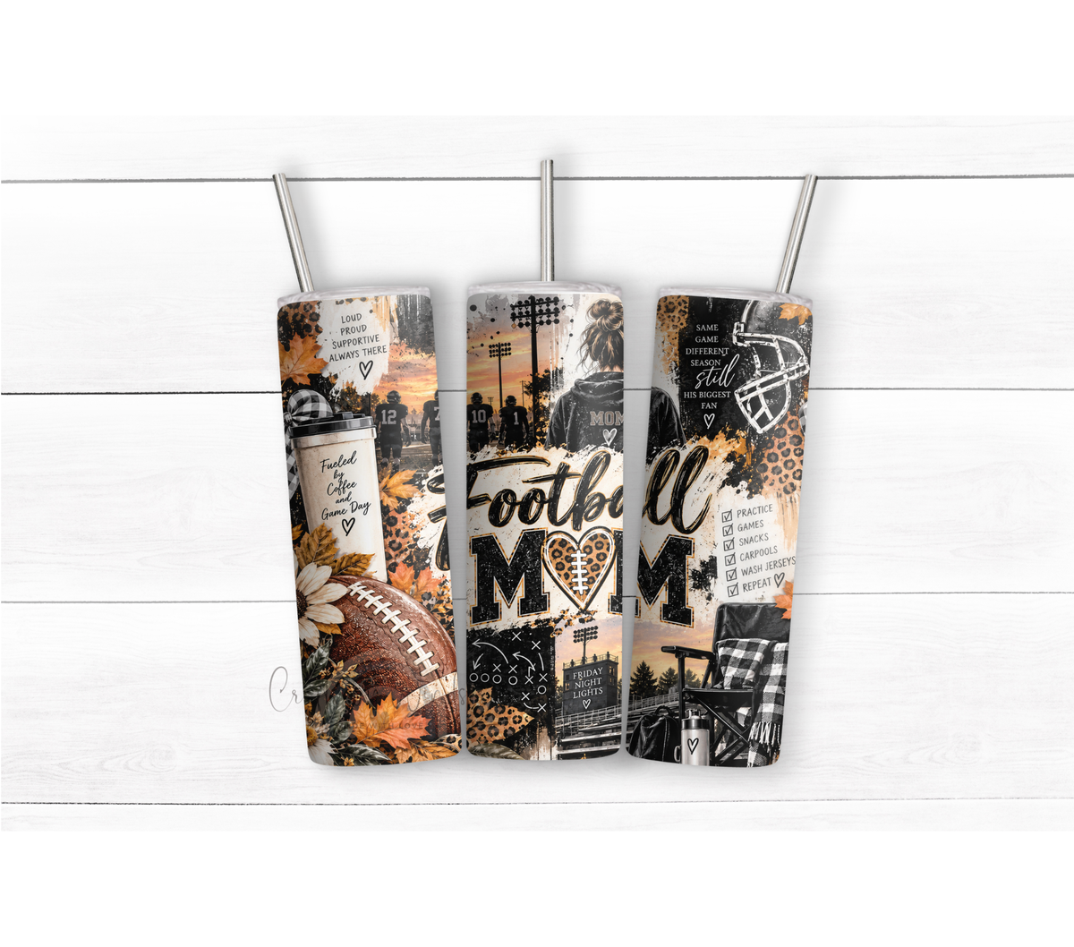 Football Mom 20oz Duo Lid Tumbler | Leopard Print Game Day Cup
