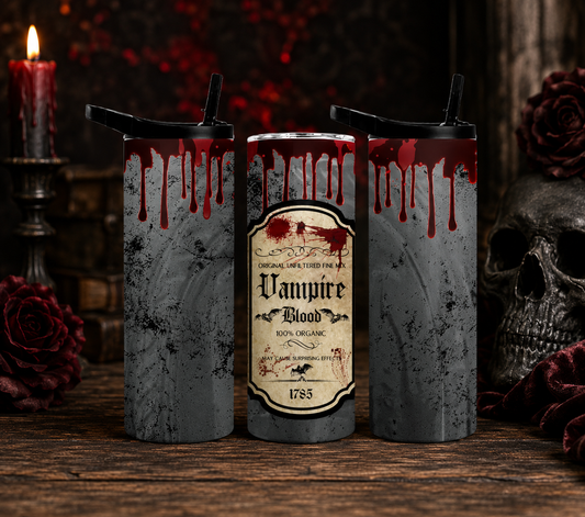 Vampire Blood Halloween Tumbler, Gothic Horror 20oz Insulated Cup