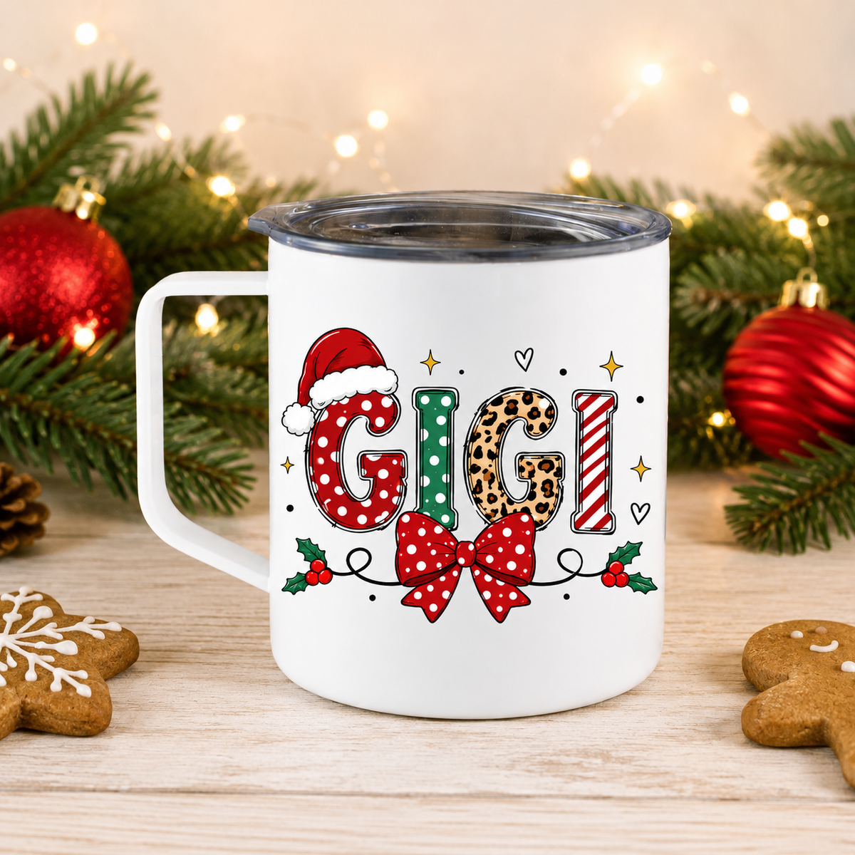 Personalized Mama Christmas Mug with Kids’ Names – 12 oz Camper Mug