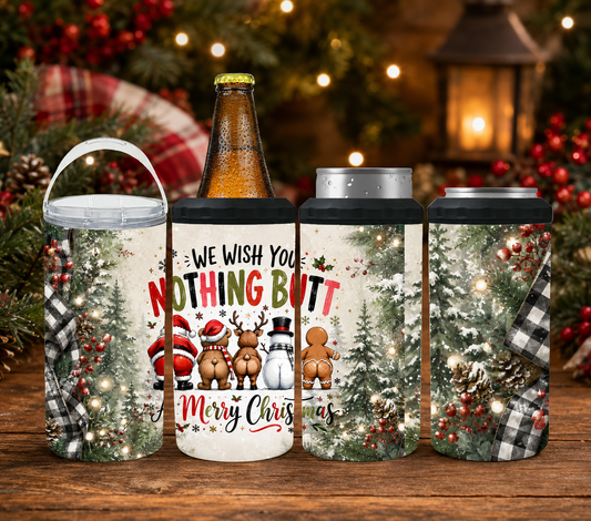 Christmas 4-in-1 Can Cooler | Funny Nothing Butt Gift