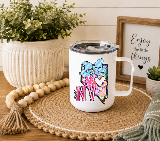 Nevada 12oz Camper Mug – Colorful NV State Coffee Mug, Nevada Gift for Her, Home State Travel Cup