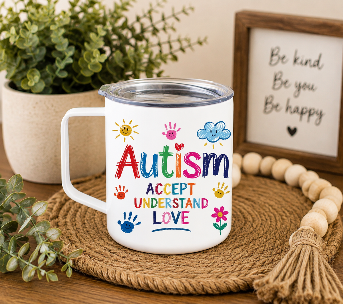 Autism Acceptance 12oz Camper Mug | Colorful Neurodiversity Coffe