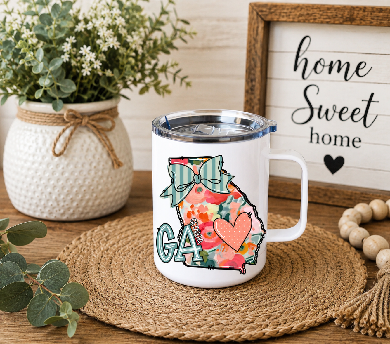 Georgia 12oz Camper Mug, Colorful GA State Coffee Mug, Georgia Gift for Her, Southern State