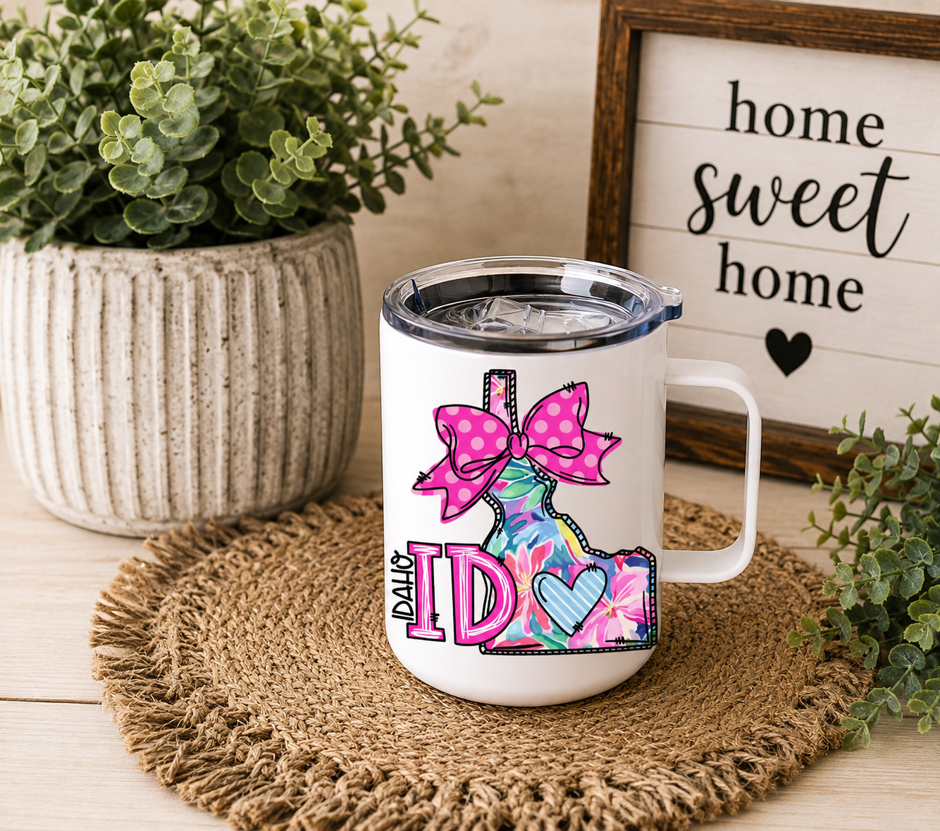 Idaho 12oz Camper Mug, Colorful ID State Coffee Mug, Idaho Gift for Her, Home State Mug