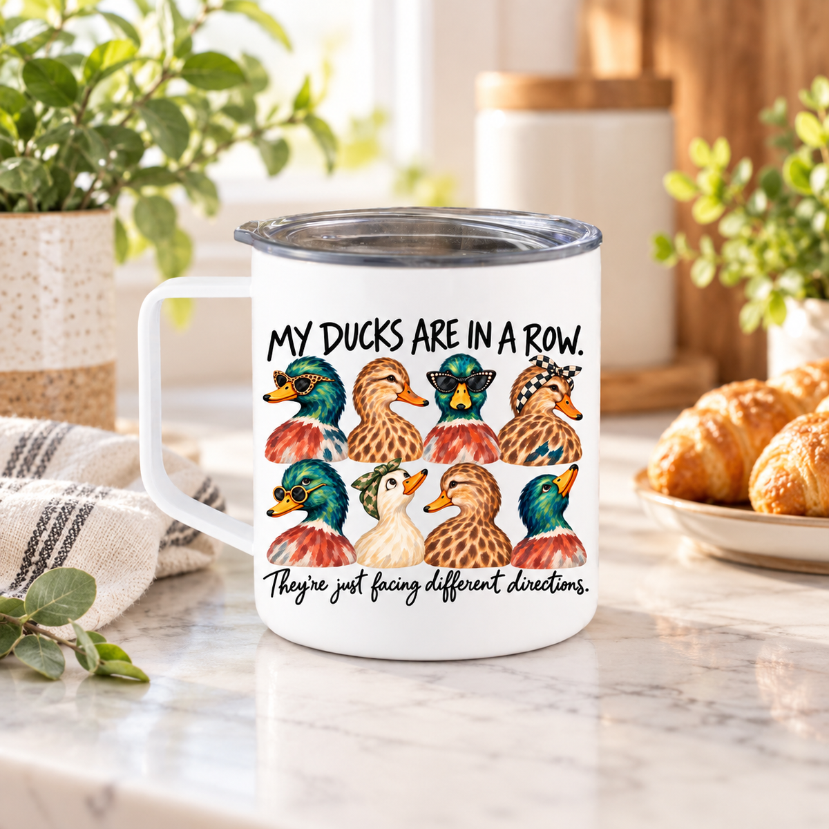 My Ducks Are in a Row 12oz Camper Mug | Funny Duck Coffee Cup
