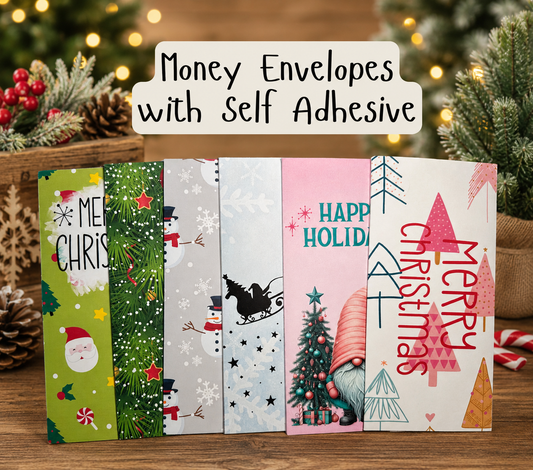 Christmas Money Envelopes, Self Adhesive Cash Gift Envelope, Holiday Money Holder for Kids, Teens & Adults