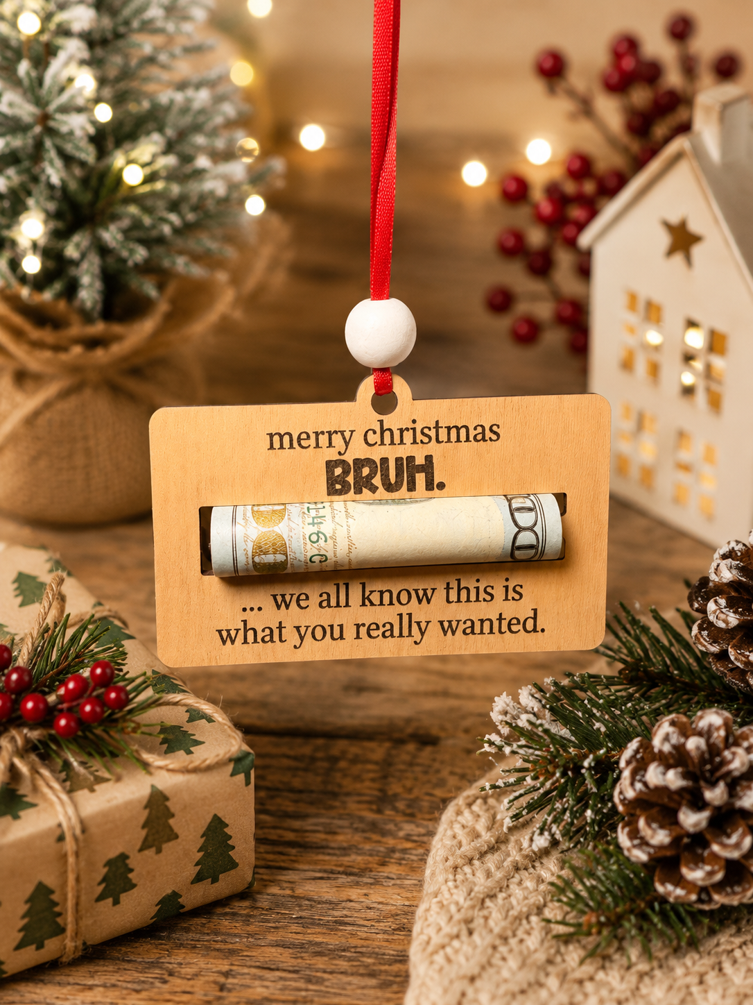 Funny Christmas Money Holder Ornament