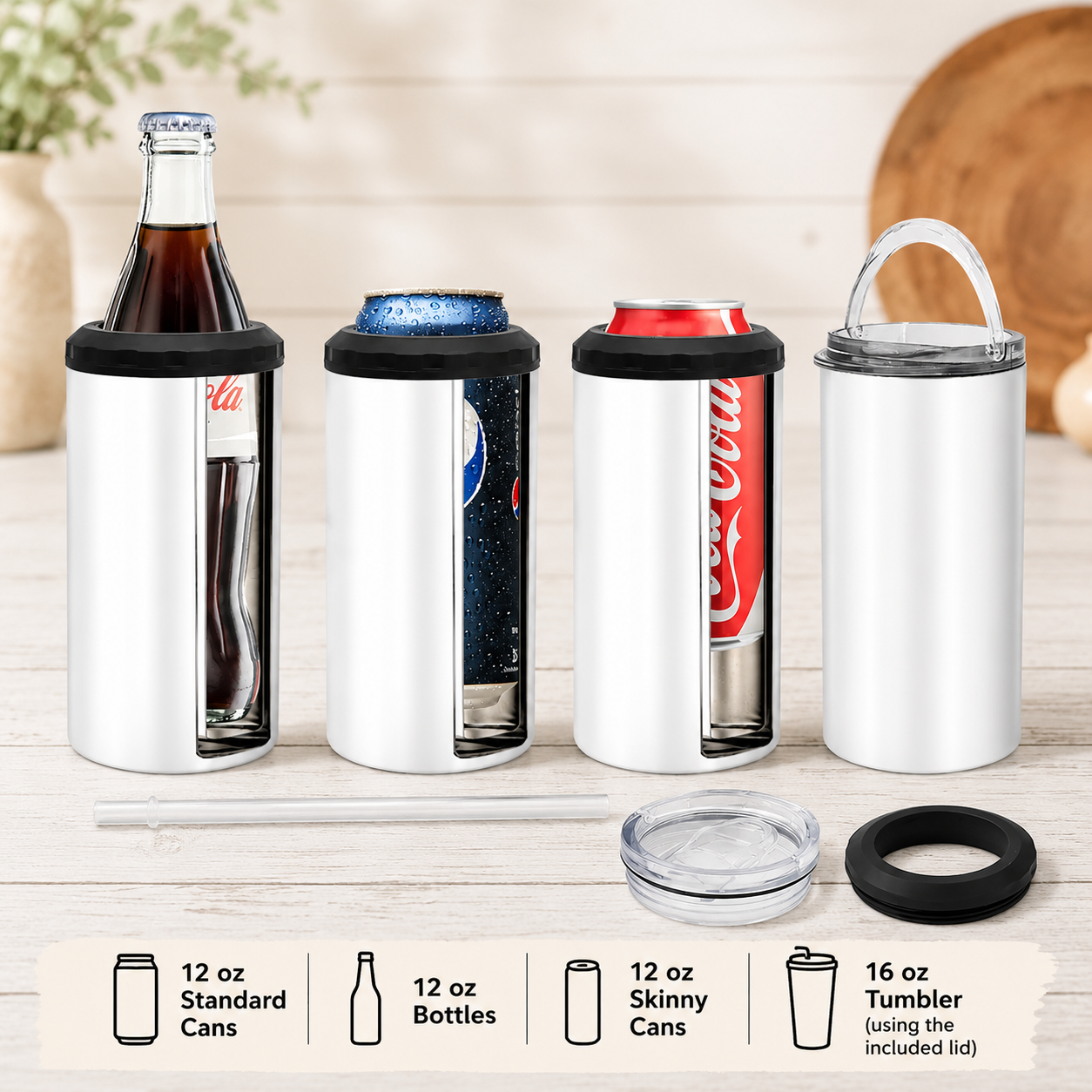 Personalized Dad 4-in-1 Can Cooler, Best Dad Ever Fist Bump Drink Holder, Custom Name Father’s Day Gift