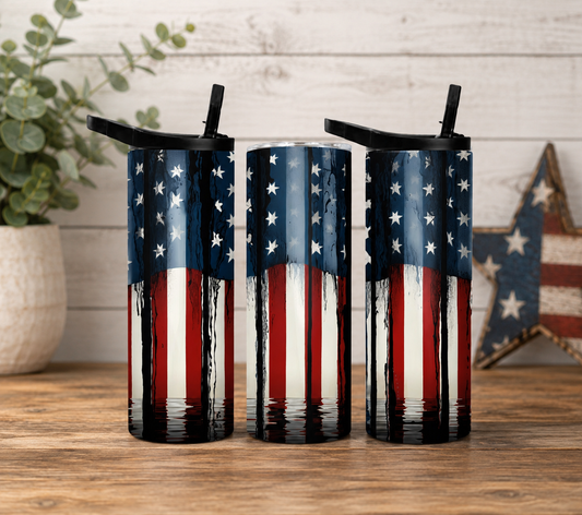 American Flag Tumbler