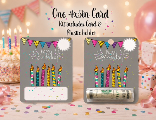 Birthday Money Holder Card, 4x5 Cash Gift Card with Plastic Holder, Fun Birthday Cash Gift