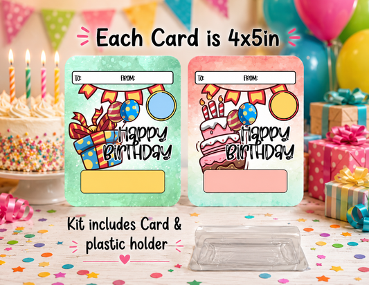 Birthday Money Holder Card, 4x5 Cash Gift Card with Plastic Holder, Fun Birthday Cash Gift
