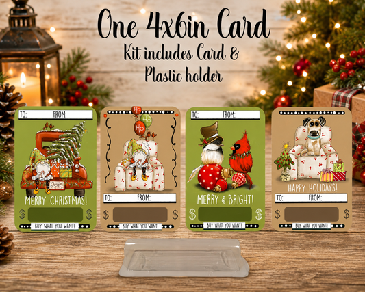 Christmas Money Card Holder Kit, 4x6 Cash Gift Card, Funny Holiday Money Gift