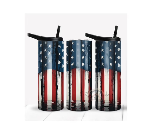 American Flag Tumbler